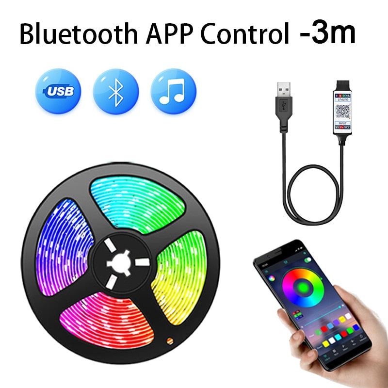 RGB 5050 Led Strip Light Bluetooth App Control 5V USB Led Tape